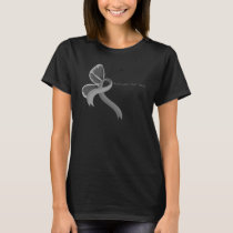 Gray Awareness Ribbon Butterfly T-Shirt