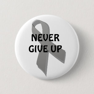 gray awareness ribbon button