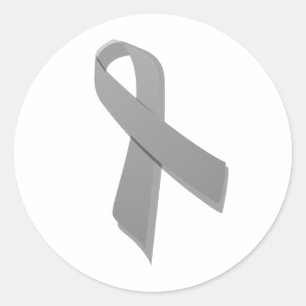 gray awareness ribbon classic round sticker