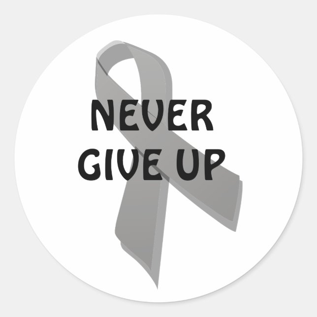 gray awareness ribbon classic round sticker (Front)