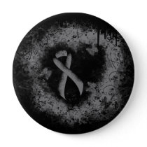 Gray Awareness Ribbon Grunge Heart Pinback Button