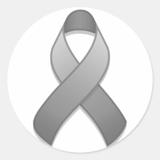 Gray Awareness Ribbon Round Sticker