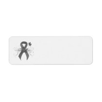 Gray Awareness Ribbon with Butterfly Label