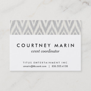 Gray Aztec Pastel Watercolor Ikat Soft Geometric Business Card