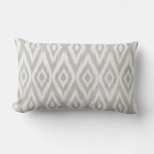 Gray Aztec Pastel Watercolor Ikat Soft Geometric Lumbar Pillow