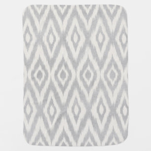 Gray Aztec Pastel Watercolor Ikat Soft Geometric Swaddle Blanket