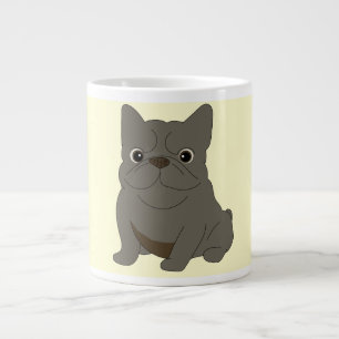 Gray Baby French Bulldog, Cream, Giant Coffee Mug