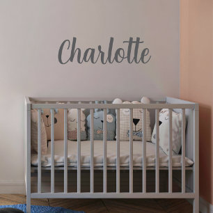 Gray Baby Name Nursery  Wall Decal