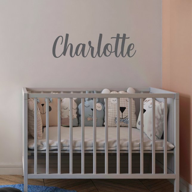Gray Baby Name Nursery  Wall Decal (Creator Uploaded)
