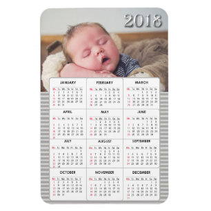 Gray Baby Photo 2018 Calendar Refrigerator Magnet