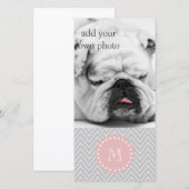 Gray Baby Pink Modern Chevron Custom Monogram (Front/Back)