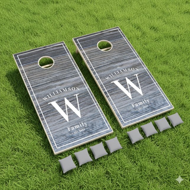 Gray Background And Wood Texture Cornhole Set (Creator Uploaded)