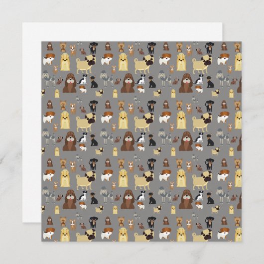 gray background dogs pattern (Front/Back)
