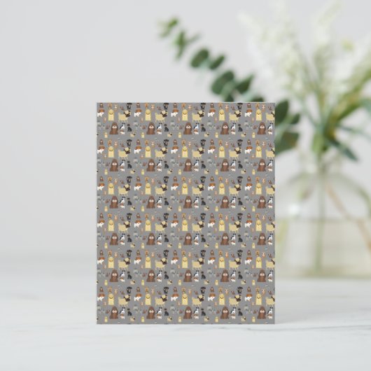 gray background dogs pattern (Standing Front)