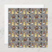 gray background dogs pattern. (Front/Back)