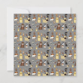 gray background dogs pattern. (Front)