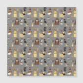 gray background dogs pattern. (Front)