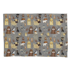 gray background dogs pattern. pillow case