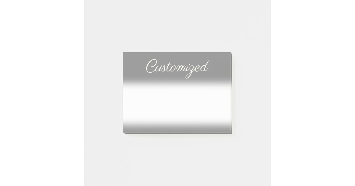 Gray Background & Ivory Script Style Custom Name Post-it Notes | Zazzle