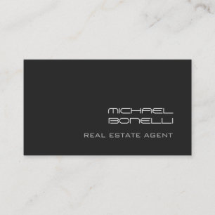 Gray Background Real Estate Agent Business Card