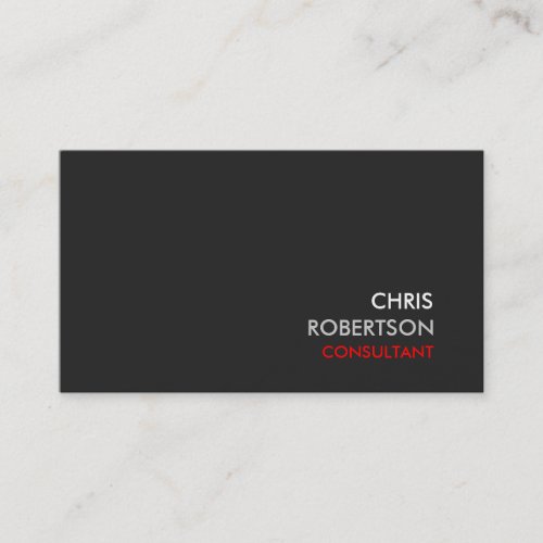 Gray Background Red Modern Business Card