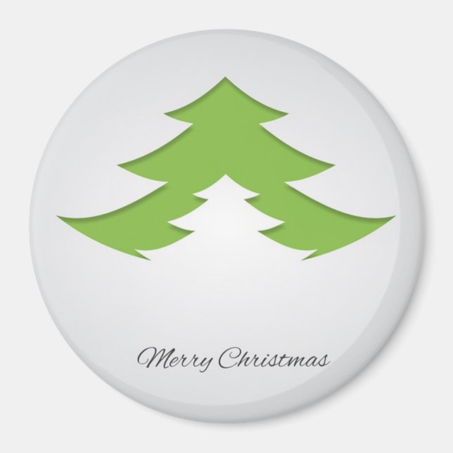  Gray Background With Christmas Tree Magnet (Front)