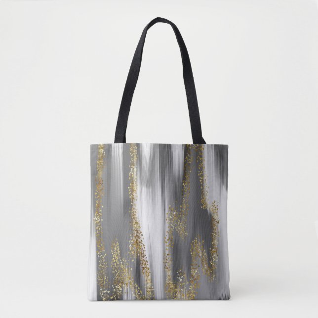 gray background with gold glitterart,gold,golden,a tote bag (Front)