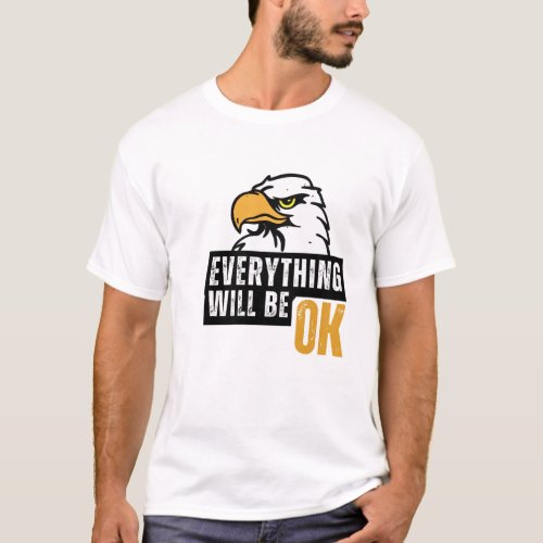 Gray Baled Eagle T_shirt with Text