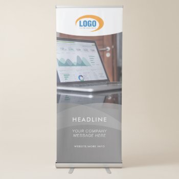 Gray Banner With Logo by businessessentials at Zazzle