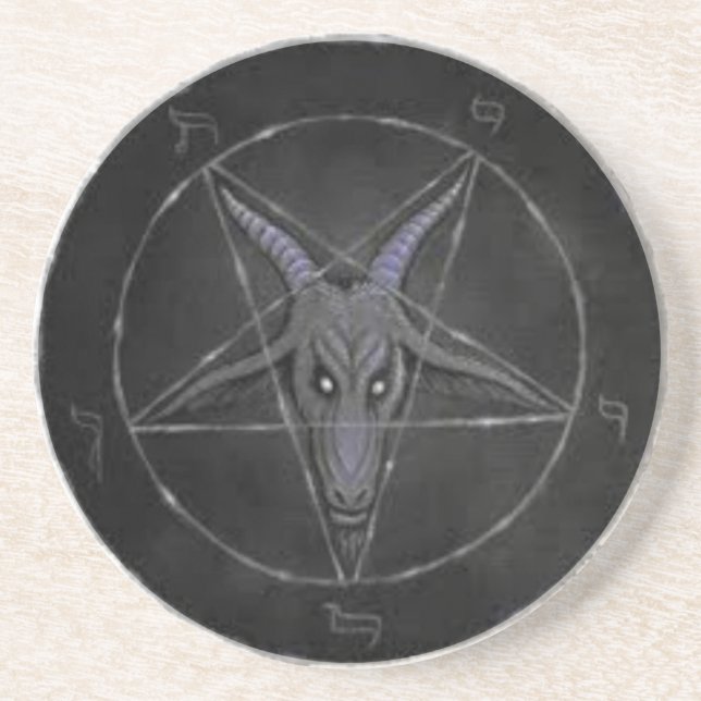 Gray Baphomet Drink Coaster or Ritual Alter Piece (Front)