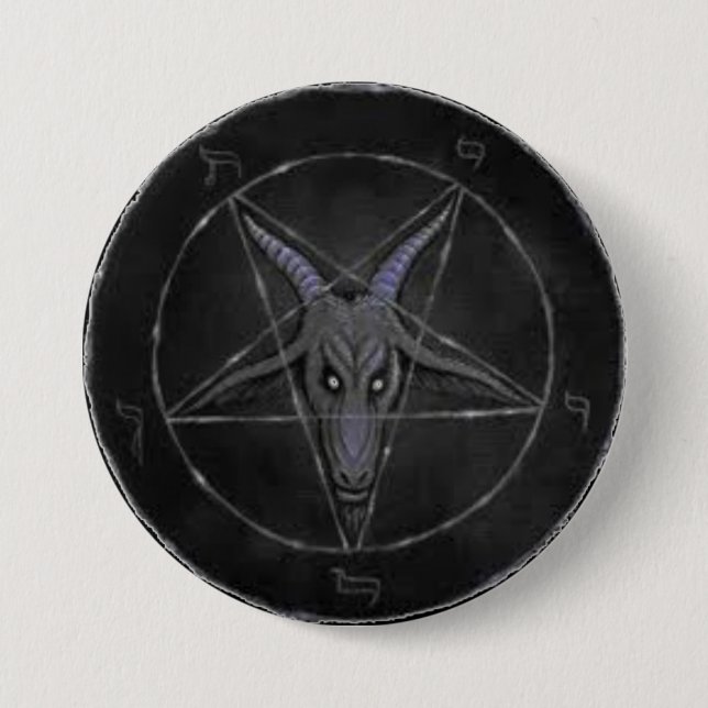 Gray Baphomet Round Button (Front)