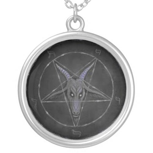 Gray Baphomet Sterling Silver Necklace