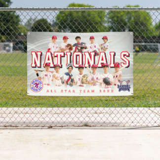 Gray Baseball Team Banner - Personalized