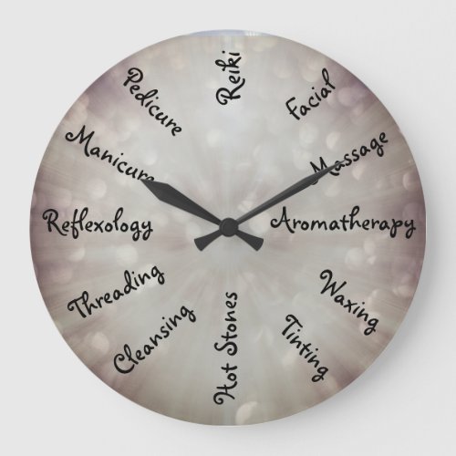 Gray Beauty Therapy design Large Clock