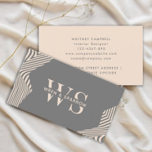 Gray Beige Abstract Stylish Monogram Modern