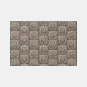 Gray, Beige & Brown Geometric Rug