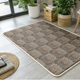 Gray, Beige & Brown Geometric Rug