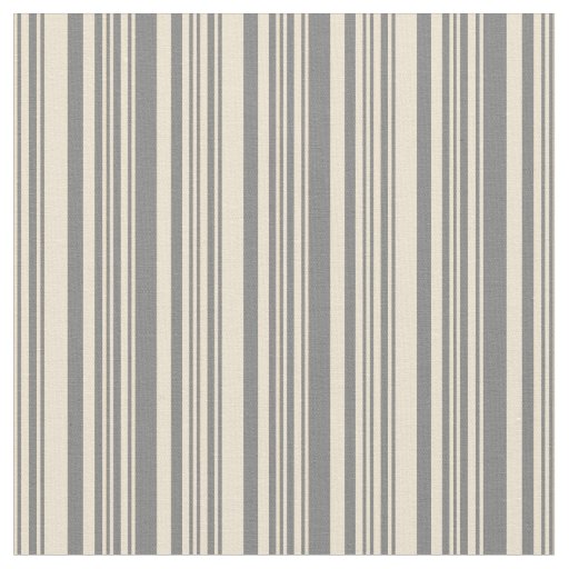 Gray & Beige Colored Stripes Fabric