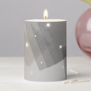 Gray & Beige Geometric Gradient Pillar Candle