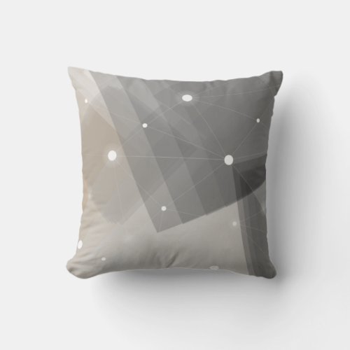 Gray  Beige Geometric Pattern Throw Pillow