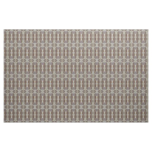Gray Beige Khaki Taupe Brown Eclectic Ethnic Art Fabric