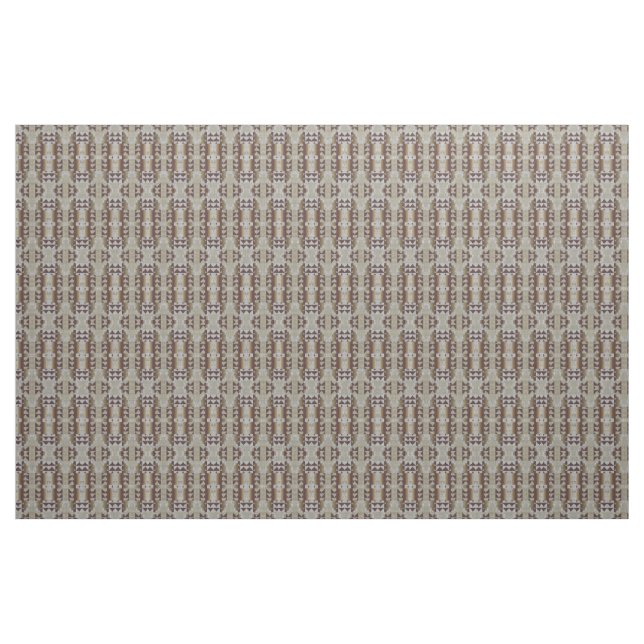 Gray Beige Khaki Taupe Brown Eclectic Ethnic Art Fabric (Fat Quarter)