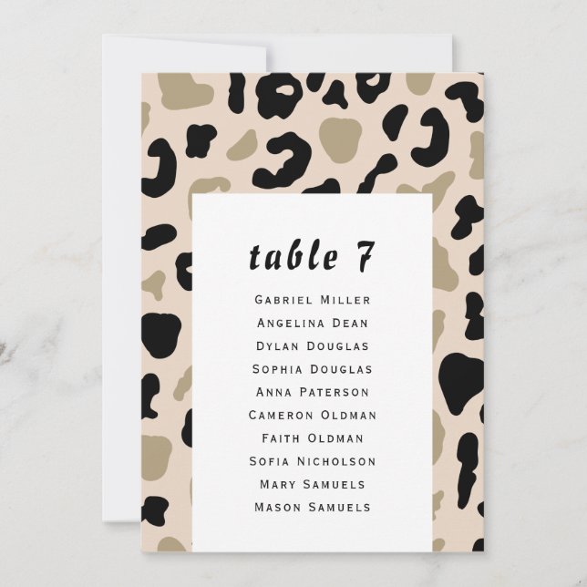 Gray beige pattern. Modern guest Seating chart. Invitation (Front)