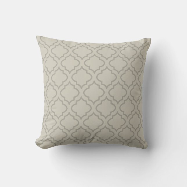 Gray Beige Pattern Pillow (Front)