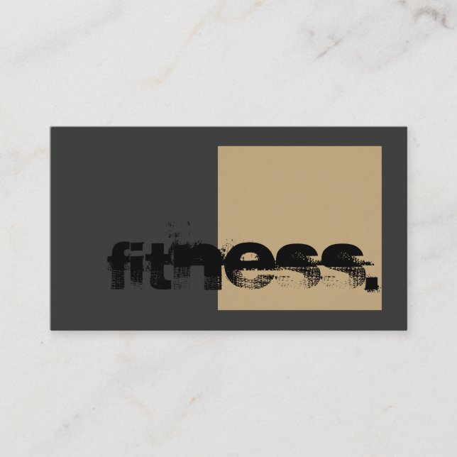 Gray Beige Personal Trainer Fitness Business Card (Front)