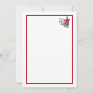 Gray bells with red ribbon image on Wedding Invite