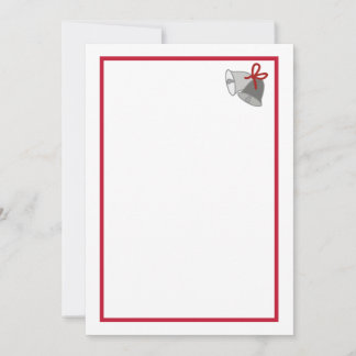 Gray bells with red ribbon image on Wedding Invite