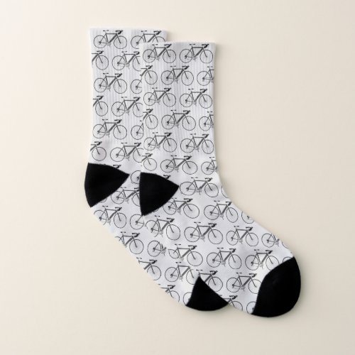 gray bicycle pattern socks