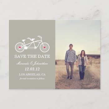Gray Bicycle  Photo Save The Date Post Cards by AllyJCat at Zazzle