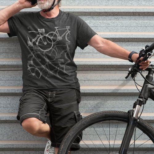 Gray Bikes  Bicycle Cycling  T_Shirt